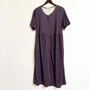 Woman Within Polka Dot Button Front Midi Dress